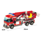 LEGO 244pcs Fire Fighting Car Buildings Block Ldder car Rescue vehicle Police Truck City Technic Fire Brick Model