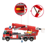 LEGO 244pcs Fire Fighting Car Buildings Block Ldder car Rescue vehicle Police Truck City Technic Fire Brick Model