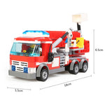 LEGO 244pcs Fire Fighting Car Buildings Block Ldder car Rescue vehicle Police Truck City Technic Fire Brick Model