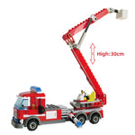 LEGO 244pcs Fire Fighting Car Buildings Block Ldder car Rescue vehicle Police Truck City Technic Fire Brick Model