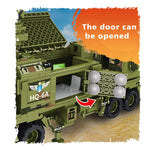 LEGO 1196Pcs Anti-Aircraft Anti-Missile System Building Blocks Military WW2 Army Tank Model Toys