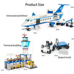 LEGO 652pcs City Plane Series Building Blocks Sets Compatible International Airport Aircraft Airplane Figures Brick