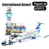 LEGO 652pcs City Plane Series Building Blocks Sets Compatible International Airport Aircraft Airplane Figures Brick