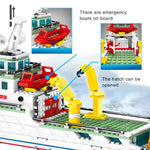 LEGO  Block 893PCS City Police Assembly Ship Model Building Blocks Military Emergency Rescue Boat Figures Bricks