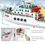 LEGO  Block 893PCS City Police Assembly Ship Model Building Blocks Military Emergency Rescue Boat Figures Bricks