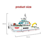 LEGO  Block 893PCS City Police Assembly Ship Model Building Blocks Military Emergency Rescue Boat Figures Bricks