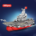 LEGO 458Pcs Navy Ship Military Aircrafted Carrier Building Blocks Mini Model  Cruise Warship Bricks Sets