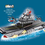 LEGO 8in1 Military Aerial carrier Fighter-building Blocks Helicopters Naval Vessels Warship Ship 3D Model Bricks