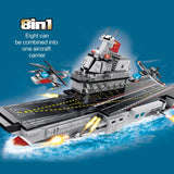 LEGO 8in1 Military Aerial carrier Fighter-building Blocks Helicopters Naval Vessels Warship Ship 3D Model Bricks
