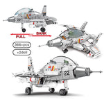 LEGO 366PCS Chinese Q Version J-15 carrier Fighter Building Block Airplane Military city plane Bricks