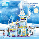 LEGO 617Pcs Snow City Princess Magical Castle Series Building Blocks Snow Queen Innis Ice Sail Castle Educational Girl DIY Brick Toys