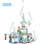 LEGO 617Pcs Snow City Princess Magical Castle Series Building Blocks Snow Queen Innis Ice Sail Castle Educational Girl DIY Brick Toys