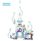 LEGO 617Pcs Snow City Princess Magical Castle Series Building Blocks Snow Queen Innis Ice Sail Castle Educational Girl DIY Brick Toys