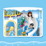 LEGO 617Pcs Snow City Princess Magical Castle Series Building Blocks Snow Queen Innis Ice Sail Castle Educational Girl DIY Brick Toys