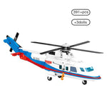 LEGO 391pcs City Emergency services Rescue helicopter Boat Ship Building Blocks Airplane Brick