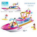 LEGO Pink Dream Holiday Yacht Building Blocks Sets Sightseeing Boat Model Assembly Kit Friends Educational Brick