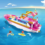 LEGO Pink Dream Holiday Yacht Building Blocks Sets Sightseeing Boat Model Assembly Kit Friends Educational Brick