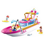 LEGO Pink Dream Holiday Yacht Building Blocks Sets Sightseeing Boat Model Assembly Kit Friends Educational Brick