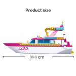 LEGO Pink Dream Holiday Yacht Building Blocks Sets Sightseeing Boat Model Assembly Kit Friends Educational Brick
