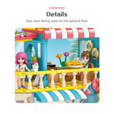 LEGO 490Pcs Friends Princess Seaside Series Building Blocks Seafood Restaurant Set Figures DIY Educational Brick