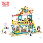 LEGO 490Pcs Friends Princess Seaside Series Building Blocks Seafood Restaurant Set Figures DIY Educational Brick