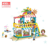 LEGO 490Pcs Friends Princess Seaside Series Building Blocks Seafood Restaurant Set Figures DIY Educational Brick