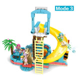 LEGO 257Pcs Summer Holiday Series Building Block Water World Swimming Pool Water Park Slide Girls Friend DIY Bricks