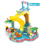 LEGO 257Pcs Summer Holiday Series Building Block Water World Swimming Pool Water Park Slide Girls Friend DIY Bricks