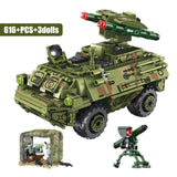 LEGO WW2 Chariot Missile Car Vehicle Model Building Blocks Military Technic Weapons Army Tank Soldier Figures Bricks